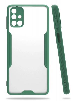 Newface Samsung Galaxy M31S Kılıf Platin Silikon - Yeşil
