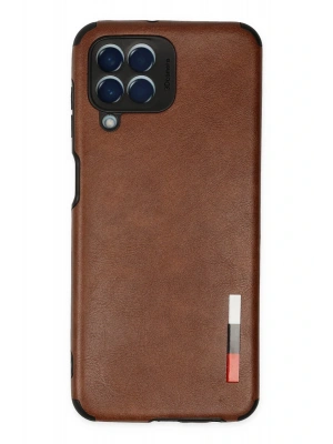 Newface Samsung Galaxy M33 Kılıf Loop Deri Silikon - Kahverengi