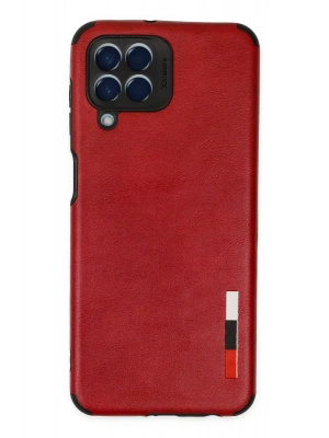 Newface Samsung Galaxy M33 Kılıf Loop Deri Silikon - Kırmızı