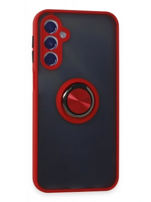 Newface Samsung Galaxy M34 5G Kılıf Montreal Yüzüklü Silikon Kapak - Kırmızı