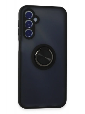 Newface Samsung Galaxy M34 5G Kılıf Montreal Yüzüklü Silikon Kapak - Siyah