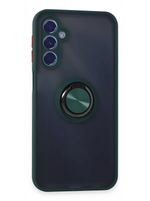 Newface Samsung Galaxy M34 5G Kılıf Montreal Yüzüklü Silikon Kapak - Yeşil