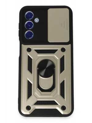 Newface Samsung Galaxy M34 5G Kılıf Pars Lens Yüzüklü Silikon - Gold