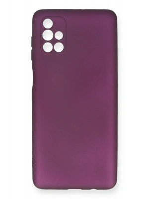 Newface Samsung Galaxy M51 Kılıf First Silikon - Mürdüm