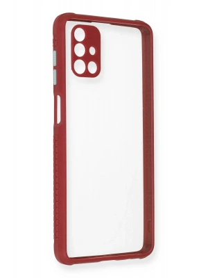 Newface Samsung Galaxy M51 Kılıf Miami Şeffaf Silikon - Fuşya