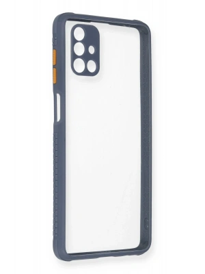 Newface Samsung Galaxy M51 Kılıf Miami Şeffaf Silikon - Gri