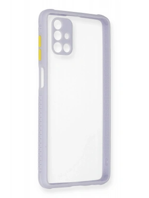 Newface Samsung Galaxy M51 Kılıf Miami Şeffaf Silikon - Lila