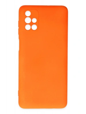 Newface Samsung Galaxy M51 Kılıf Nano içi Kadife Silikon - Turuncu