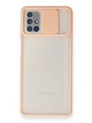 Newface Samsung Galaxy M51 Kılıf Palm Buzlu Kamera Sürgülü Silikon - Pembe