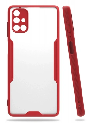 Newface Samsung Galaxy M51 Kılıf Platin Silikon - Kırmızı
