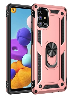 Newface Samsung Galaxy M51 Kılıf Sofya Yüzüklü Silikon Kapak - Rose