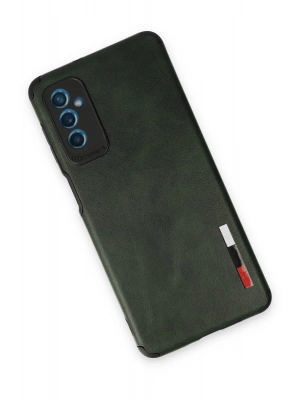 Newface Samsung Galaxy M52 5G Kılıf Loop Deri Silikon - Yeşil