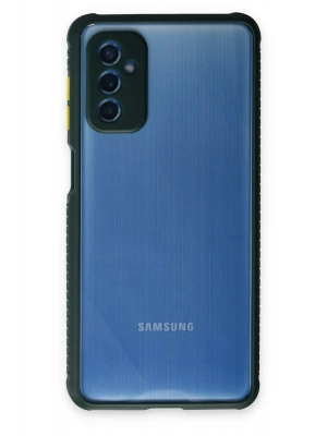 Newface Samsung Galaxy M52 5G Kılıf Miami Şeffaf Silikon - Koyu Yeşil