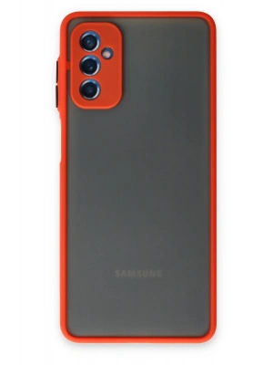 Newface Samsung Galaxy M52 5G Kılıf Montreal Silikon Kapak - Kırmızı