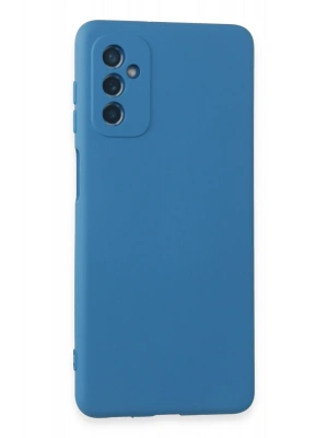Newface Samsung Galaxy M52 5G Kılıf Nano içi Kadife Silikon - Mavi