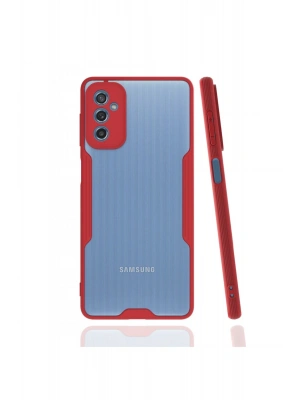 Newface Samsung Galaxy M52 5G Kılıf Platin Silikon - Kırmızı