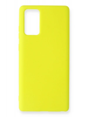 Newface Samsung Galaxy Note 20 Kılıf Nano içi Kadife Silikon - Sarı