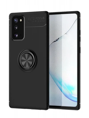 Newface Samsung Galaxy Note 20 Kılıf Range Yüzüklü Silikon - Siyah