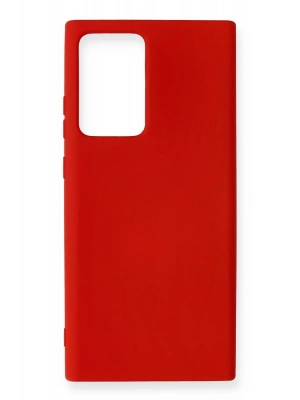Newface Samsung Galaxy Note 20 Ultra Kılıf Nano içi Kadife Silikon - Kırmızı