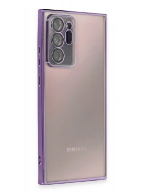 Newface Samsung Galaxy Note 20 Ultra Kılıf Razer Lensli Silikon - Mor