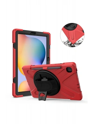 Newface Samsung Galaxy P610 Tab S6 Lite 10.4 Kılıf Amazing Tablet Kapak - Kırmızı