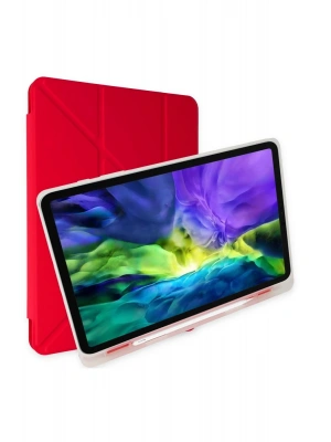 Newface Samsung Galaxy P610 Tab S6 Lite 10.4 Kılıf Kalemlikli Mars Tablet Kılıfı - Kırmızı