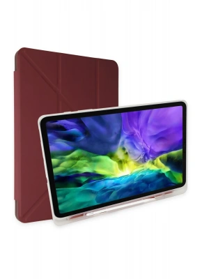 Newface Samsung Galaxy P610 Tab S6 Lite 10.4 Kılıf Kalemlikli Mars Tablet Kılıfı - Mürdüm