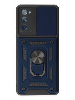 Newface Samsung Galaxy S20 FE Kılıf Pars Lens Yüzüklü Silikon - Lacivert