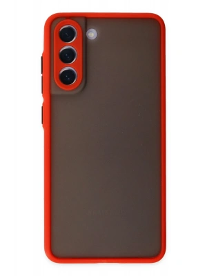 Newface Samsung Galaxy S21 FE Kılıf Montreal Silikon Kapak - Kırmızı