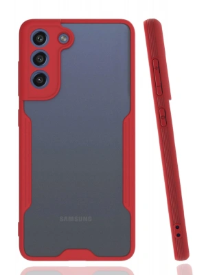 Newface Samsung Galaxy S21 FE Kılıf Platin Silikon - Kırmızı