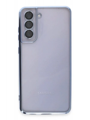 Newface Samsung Galaxy S21 FE Kılıf Razer Lensli Silikon - Açık Mavi