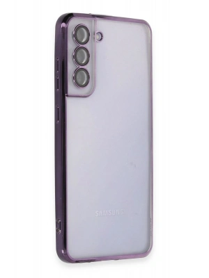 Newface Samsung Galaxy S21 FE Kılıf Razer Lensli Silikon - Mor