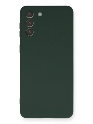 Newface Samsung Galaxy S21 Plus Kılıf Nano içi Kadife Silikon - Koyu Yeşil