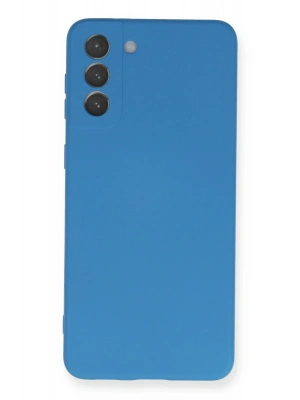 Newface Samsung Galaxy S21 Plus Kılıf Nano içi Kadife Silikon - Mavi