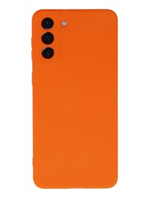 Newface Samsung Galaxy S21 Plus Kılıf Nano içi Kadife Silikon - Turuncu