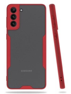 Newface Samsung Galaxy S21 Plus Kılıf Platin Silikon - Kırmızı
