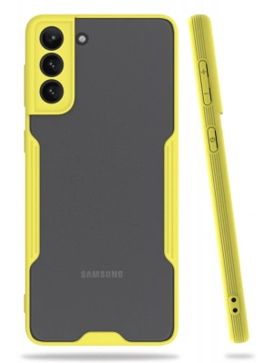 Newface Samsung Galaxy S21 Plus Kılıf Platin Silikon - Sarı