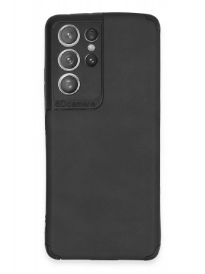 Newface Samsung Galaxy S21 Ultra Kılıf Loop Deri Silikon - Siyah