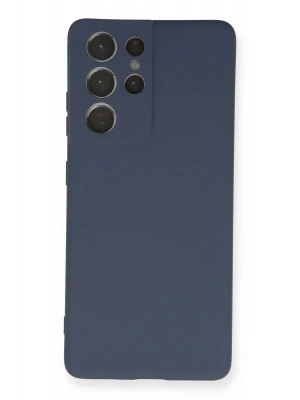 Newface Samsung Galaxy S21 Ultra Kılıf Nano içi Kadife Silikon - Gri