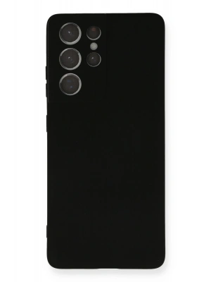 Newface Samsung Galaxy S21 Ultra Kılıf Nano içi Kadife Silikon - Siyah