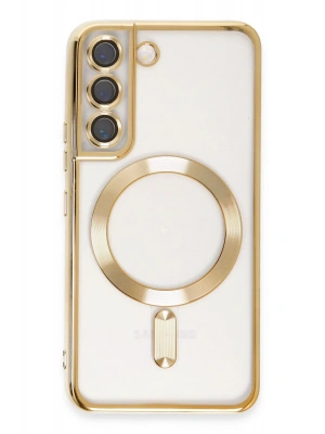 Newface Samsung Galaxy S22 Kılıf Kross Magneticsafe Kapak - Gold