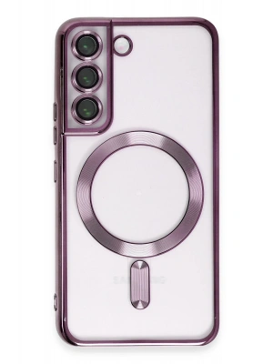 Newface Samsung Galaxy S22 Kılıf Kross Magneticsafe Kapak - Mor