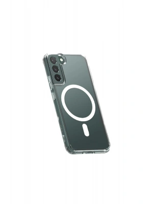 Newface Samsung Galaxy S22 Kılıf Magneticsafe Şeffaf Silikon - Şeffaf