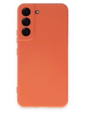 Newface Samsung Galaxy S22 Kılıf Nano içi Kadife Silikon - Turuncu