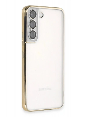 Newface Samsung Galaxy S22 Kılıf Razer Lensli Silikon - Gold