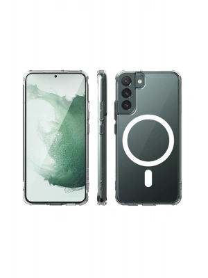 Newface Samsung Galaxy S22 Plus Kılıf Magneticsafe Şeffaf Silikon - Şeffaf