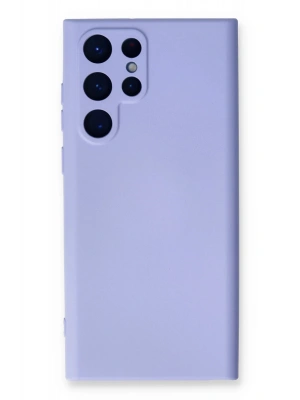 Newface Samsung Galaxy S22 Ultra Kılıf Nano içi Kadife Silikon - Lila
