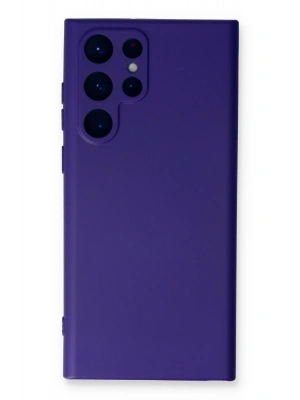 Newface Samsung Galaxy S22 Ultra Kılıf Nano içi Kadife Silikon - Mor