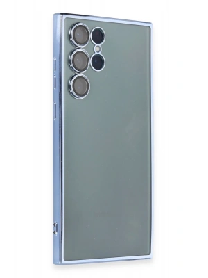 Newface Samsung Galaxy S22 Ultra Kılıf Razer Lensli Silikon - Açık Mavi