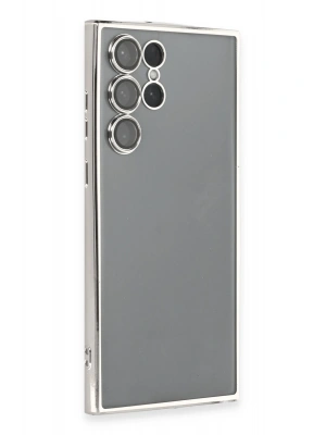 Newface Samsung Galaxy S22 Ultra Kılıf Razer Lensli Silikon - Gümüş